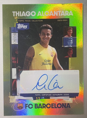 Thiago Alcantara 2023 Topps Barcelona Focus Yellow /150