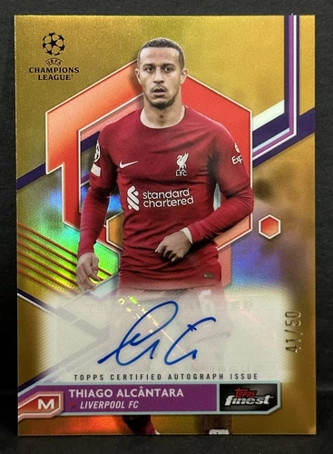 Thiago Alcantara 2022 Topps Finest Gold Refractor /50