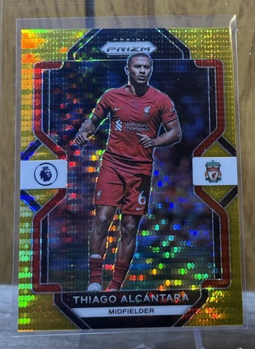 Thiago Alcantara 2022 Panini Prizm Premier League Gold Pulsar /10