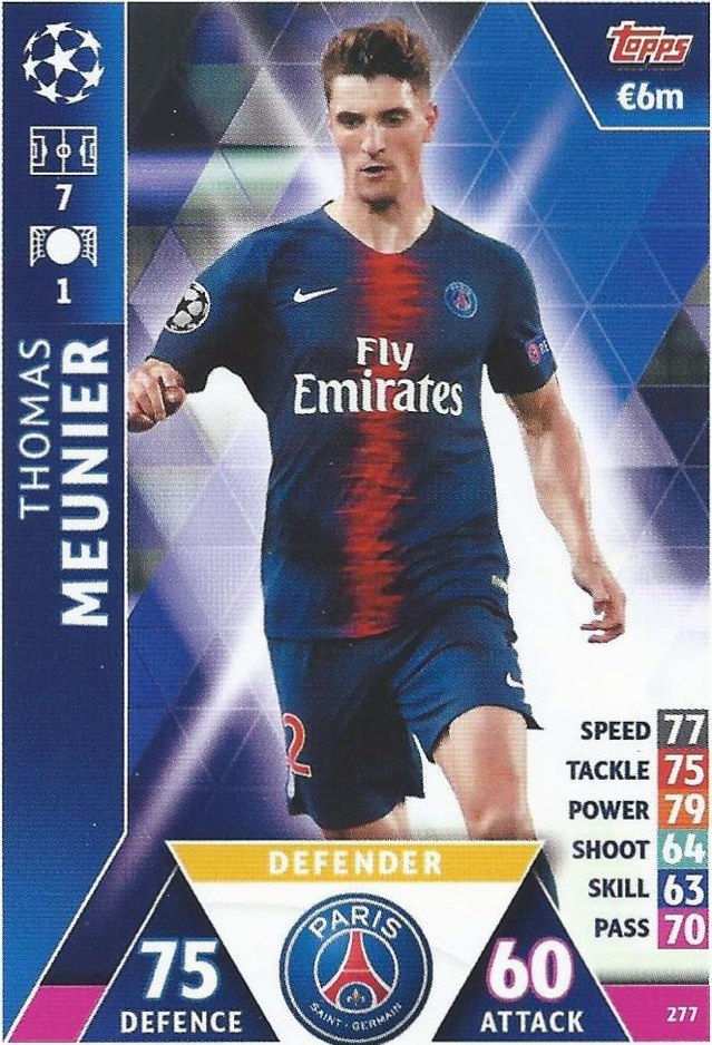 Thomas Meunier 2018 Topps Match Attax UEFA 277