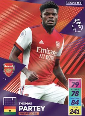 Thomas Partey 2021 Panini Adrenalyn XL Premier League
