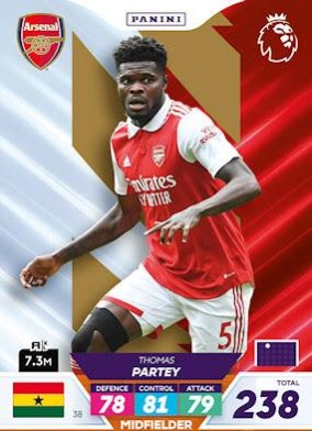 Thomas Partey 2023 Panini Adrenalyn XL Premier League Plus
