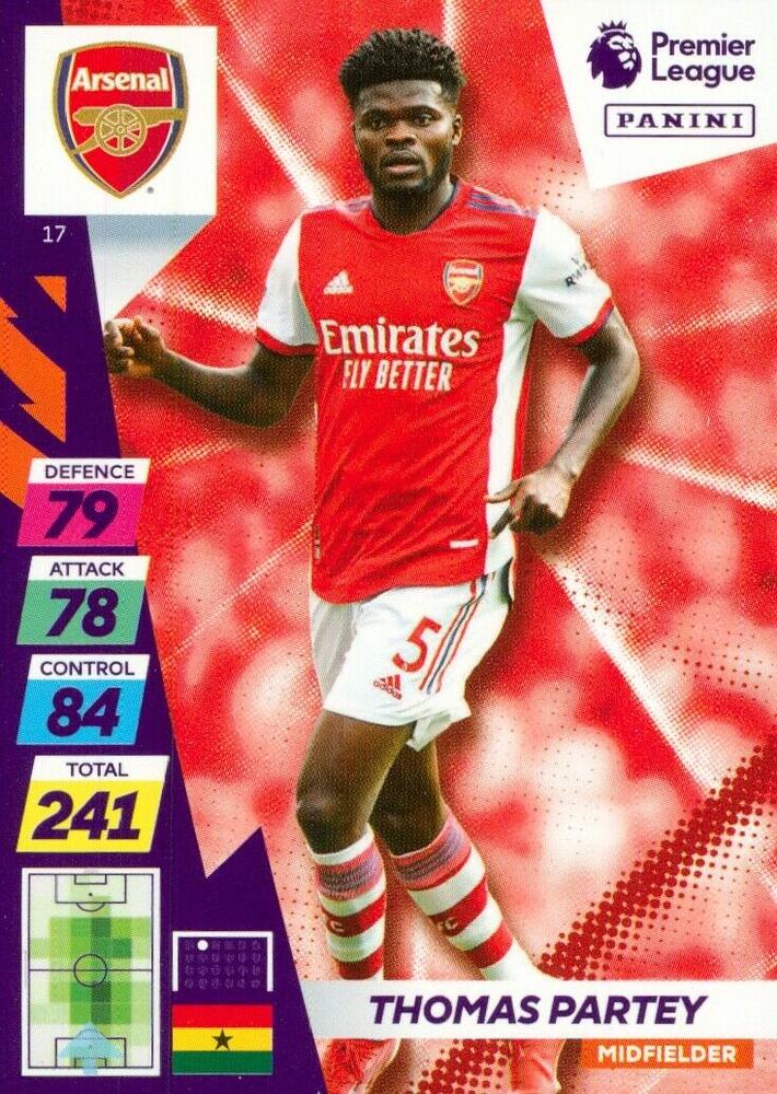 Thomas Partey 2021 Panini Adrenalyn XL Premier League Plus