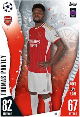 Thomas Partey 2023 Topps Match Attax UEFA Club Competitions
