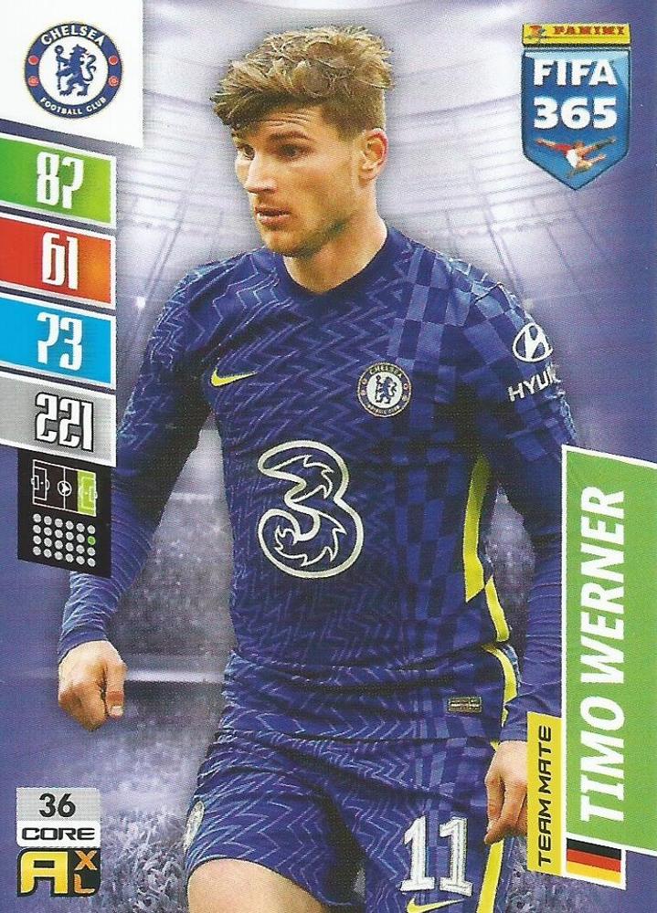 Timo Werner 2022 Panini Adrenalyn XL FIFA 365