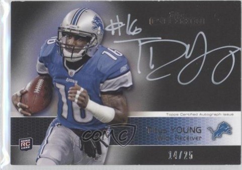 Titus Young 2011 Topps Precision White Ink /25