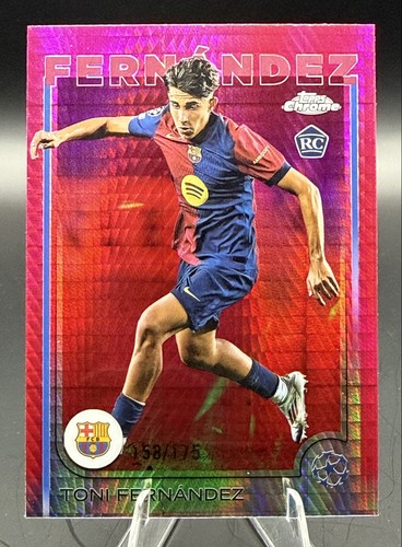 Toni Fernandez 2024 Topps Chrome UEFA Neon Pink Prism Refractor /175
