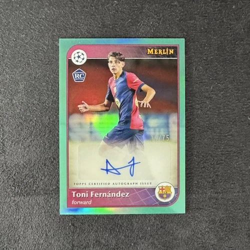 Toni Fernandez 2024 Topps Merlin Chrome UEFA Aqua /75