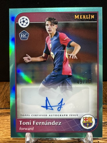 Toni Fernandez 2024 Topps Merlin Chrome UEFA Aqua Refractor /75