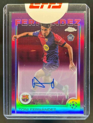 Toni Fernández 2024 Topps Chrome UEFA Magenta Refractor /75