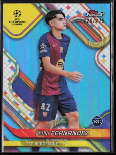 Toni Fernández 2024 Topps Finest Sky Blue Refractor /275