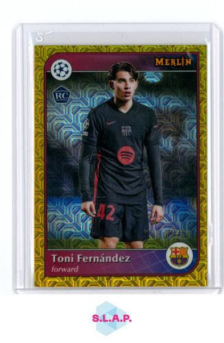 Toni Fernández 2024 Topps Merlin UEFA Club Competition Gold Mojo /50
