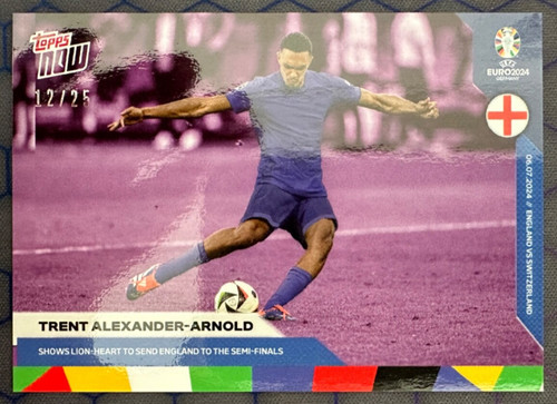 Trent Alexander-Arnold 2024 Topps Now EURO 2024 Purple /25