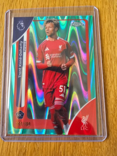 Trent Kone-Doherty 2025 Topps Chrome Premier League Aqua Wave /199