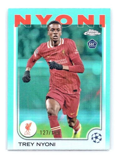 Trey Nyoni 2025 Topps Chrome UEFA Aqua Refractor /199
