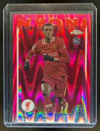 Trey Nyoni 2024 Topps Chrome UEFA Neon Pink RayWave Refractor /175