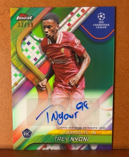 Trey Nyoni 2024 Topps Finest Green Refractor /99