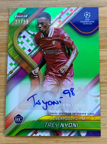 Trey Nyoni 2024 Topps Finest Green Refractor /99