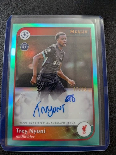 Trey Nyoni 2024 Topps Merlin Chrome Aqua Refractor /75