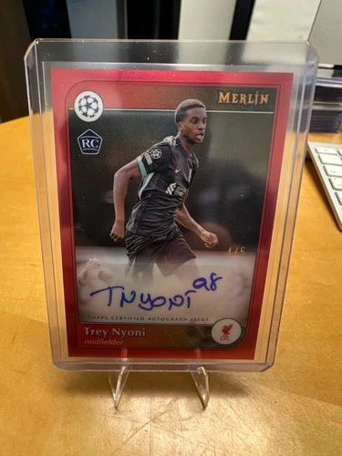 Trey Nyoni 2024 Topps Merlin Chrome True Red Refractor /5