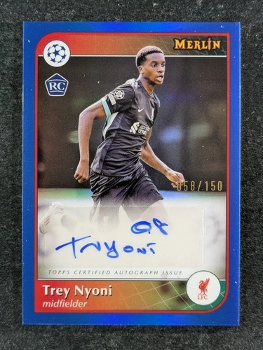 Trey Nyoni 2024 Topps Merlin Chrome UEFA Blue Refractor 58/150