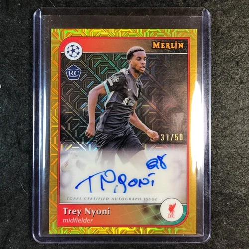 Trey Nyoni 2024 Panini Merlin UEFA Club Comp Gold Mojo /50
