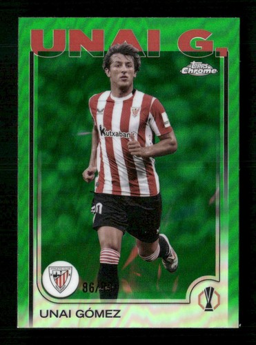 Unai Gómez 2024 Topps Chrome UEFA Green Refractor /99