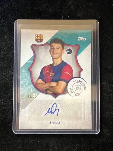 Unai Hernandez 2024 Topps Barcelona 125 Anniversary Legacy Aqua /50
