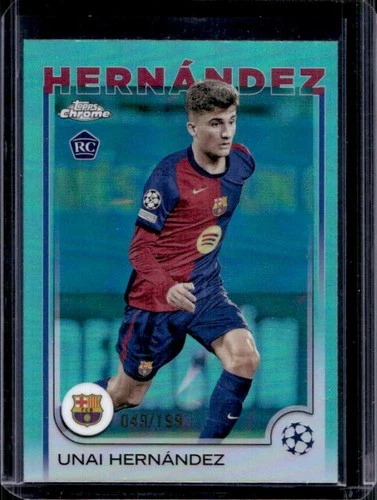 Unai Hernandez 2024 Topps Chrome UEFA Aqua Refractor /199