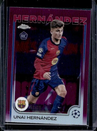 Unai Hernandez 2024 Topps Chrome UEFA Magenta Refractor /75