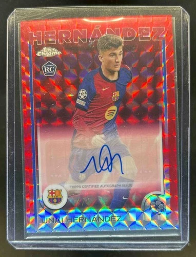 Unai Hernandez 2024 Topps Chrome UEFA Red Geometric Refractor /5
