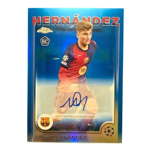 Unai Hernández 2024 Topps Chrome UEFA Blue /150