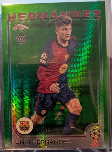 Unai Hernández 2024 Topps Chrome UEFA Green Prism /99