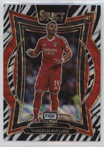Vangelis Pavlidis 2024 Panini Select FIFA Zebra Prizm