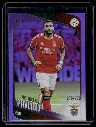 Vangelis Pavlidis 2025 Topps UEFA Club Competitions Purple Foil /250