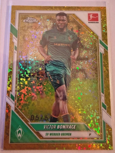 Victor Boniface 2025 Topps Bundesliga Chrome Gold /50
