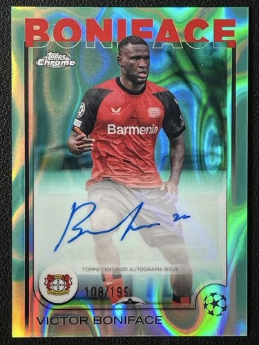 Victor Boniface 2024 Topps Chrome Aqua Lava Refractor /199