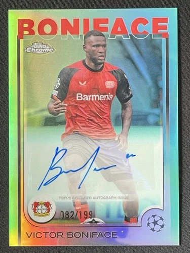 Victor Boniface 2024 Topps Chrome Aqua Refractor /199