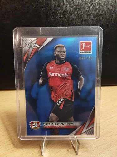 Victor Boniface 2024 Topps Chrome Bundesliga Blue Refractor /150