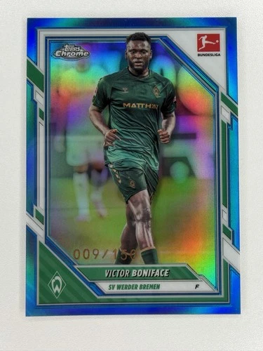 Victor Boniface 2025 Topps Chrome Bundesliga Blue Refractor /150