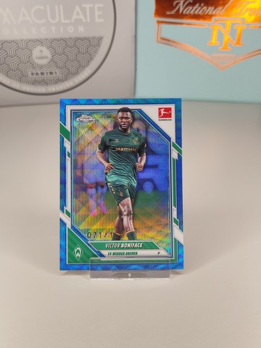 Victor Boniface 2025 Topps Chrome Bundesliga Blue Wave /150