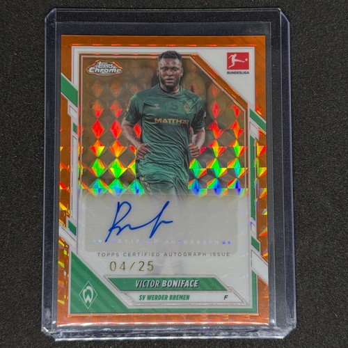 Victor Boniface 2025 Topps Chrome Bundesliga Orange Geometric /25