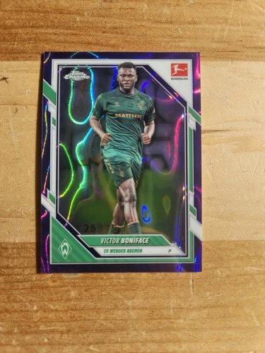 Victor Boniface 2025 Topps Chrome Bundesliga Purple Lava Refractor /75