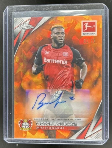 Victor Boniface 2024 Topps Chrome Bundesliga Sapphire Orange /25
