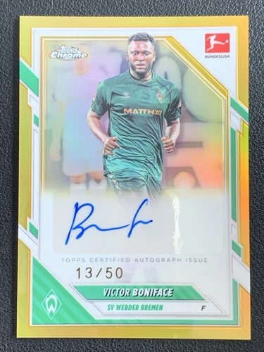 Victor Boniface 2025 Topps Chrome Gold Refractor /50