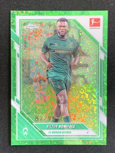 Victor Boniface 2025 Topps Chrome Green Mini-Diamond /99
