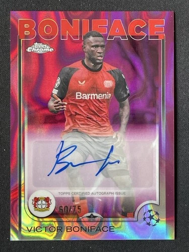Victor Boniface 2024 Topps Chrome Magenta Lava Refractor /75
