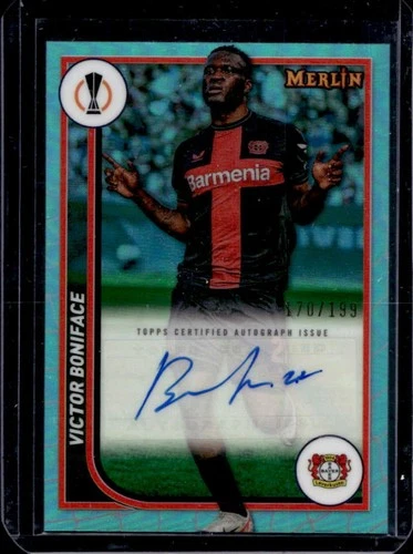 Victor Boniface 2023 Topps Chrome Merlin Aqua Refractor /199