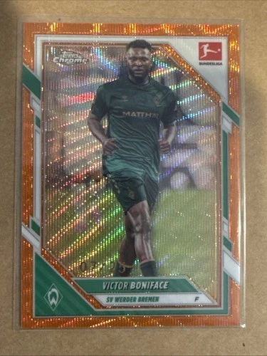 Victor Boniface 2025 Topps Chrome Orange Wave /25