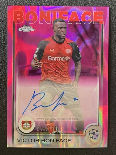 Victor Boniface 2024 Topps Chrome Pink Lava Refractor /250